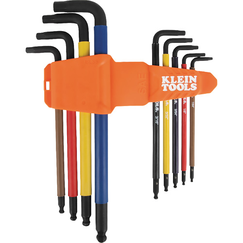 Jeu de cl&eacute; hex de style L extra longues et chromocod&eacute;es avec support, 9 mcx, Imp&eacute;rial Seaboard Timber Mart