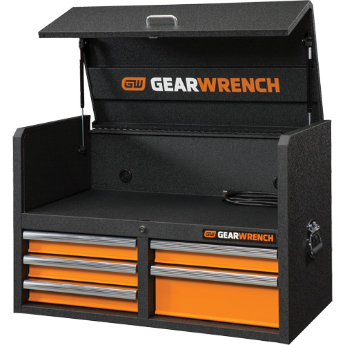 GSX Series Tool Chest, 36" W, 5 Drawers, Black/Orange Seaboard Timber Mart