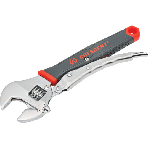 Locking Adjustable Dual Material Wrench, 10" L, 2-18/25" Max Width, Chrome/Polished Seaboard Timber Mart