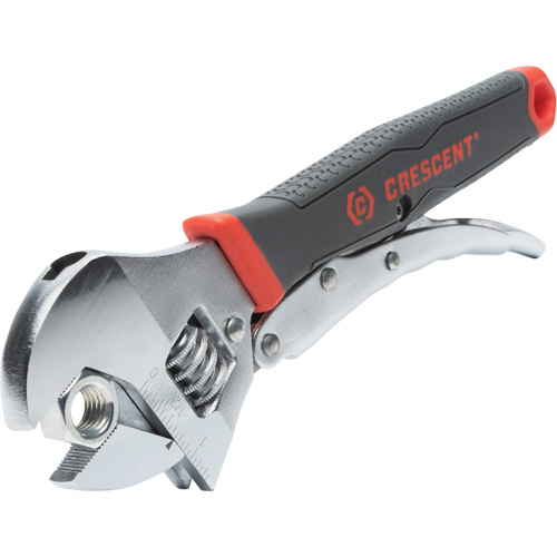 Locking Adjustable Dual Material Wrench, 10" L, 2-18/25" Max Width, Chrome/Polished Seaboard Timber Mart