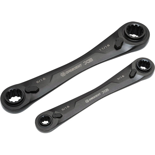 Jeu de cl&eacute;s SAE &agrave; rochet &agrave; cannelure d'oxyde noir X6 4-en-1, 2 morceaux, Imp&eacute;rial Seaboard Timber Mart