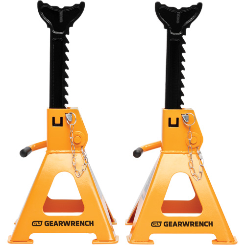 Ratcheting Jack Stand, Locking Pin, 3 tons Capacity, 11-3/4" - 17-1/2" H Seaboard Timber Mart