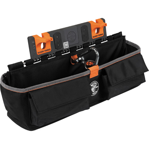 Module pour grande poche avec crochet en S Bucket Work Centre, Nylon, 3 pochettes, Noir/Orange Seaboard Timber Mart