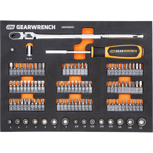 Jeu d'outils de m&eacute;canicien dans des plateaux modulaires en mousse avec conteneur de rangement, 194 morceaux Seaboard Timber Mart