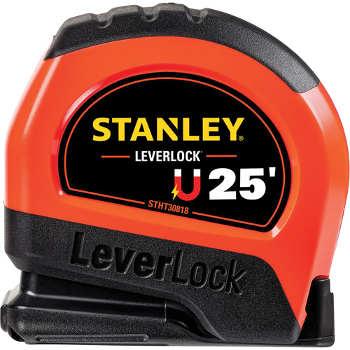 High-Visibility Magnetic LEVERLOCK&reg; Tape Measure, 25', Imperial Graduations Seaboard Timber Mart