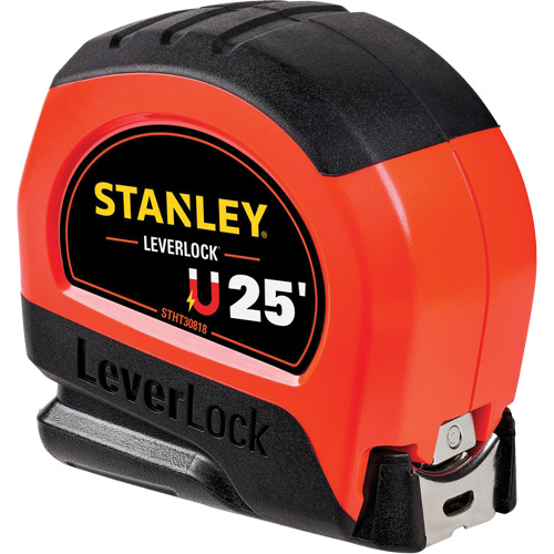 High-Visibility Magnetic LEVERLOCK&reg; Tape Measure, 25', Imperial Graduations Seaboard Timber Mart