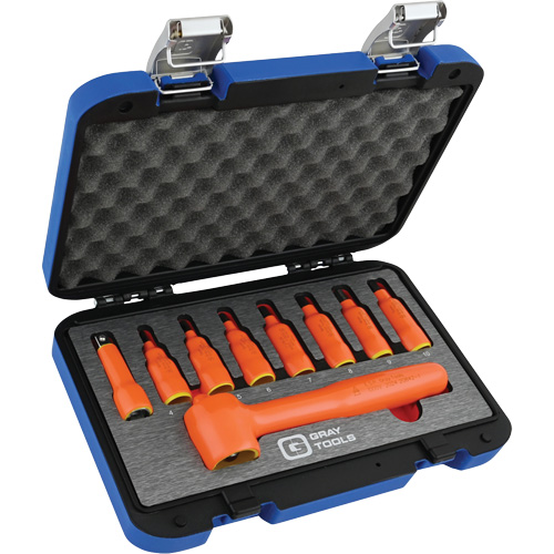 3/8" Drive Insulated Metric Hex Bit Socket and Attachment Set, 1000 V, 9 Pcs Seaboard Timber Mart