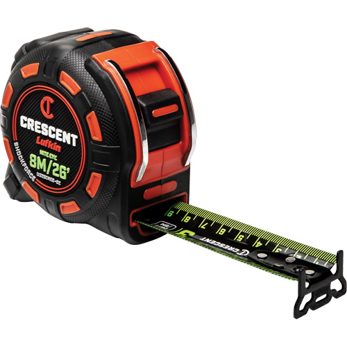 Ruban &agrave; mesurer Shockforce NITE EYE, 1-1/4" x 25'/8 m, Marques de goujon M&eacute;trique/SAE Seaboard Timber Mart