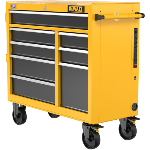 Heavy-Duty Mobile Workstation, 8 Drawers, 40" W x Yellow Seaboard Timber Mart
