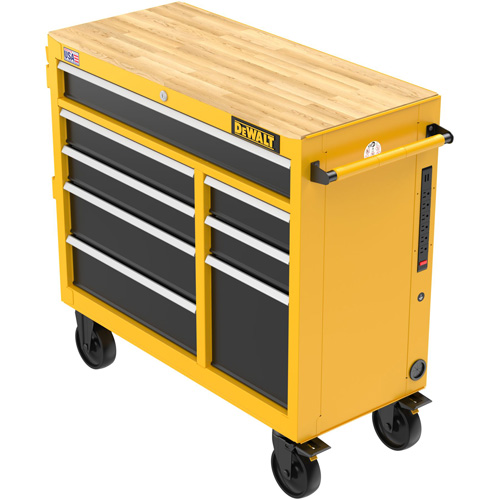 Heavy-Duty Mobile Workstation, 8 Drawers, 40" W x Yellow Seaboard Timber Mart