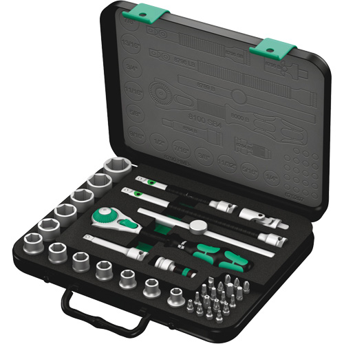 8100 SB 4 Zyklop Speed Ratchet Set, 38 Pcs, 3/8" Drive Size Seaboard Timber Mart