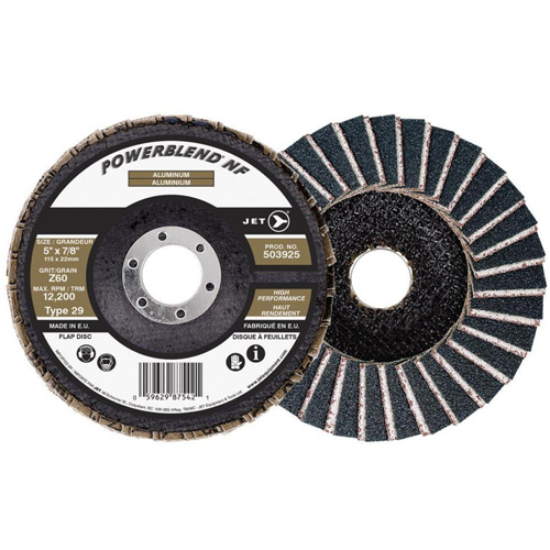 POWERBLEND NF Flap Disc, 5" x 7/8", Type 29, Z60 Grit, Zirconia Alumina Seaboard Timber Mart