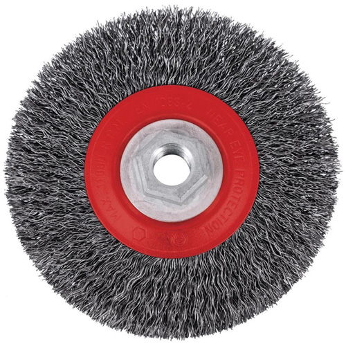 Brosse m&eacute;tallique &agrave; fils torsad&eacute;s &agrave; haut rendement 5C14T, 5" dia., Fils 0,014", Arbre 5/8"-11NC Seaboard Timber Mart