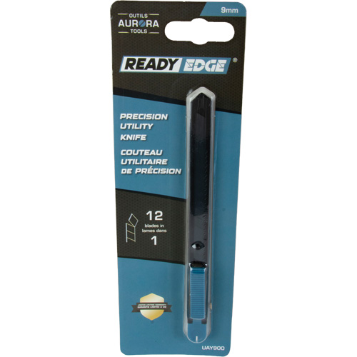 Couteau d'usage g&eacute;n&eacute;ral de 9 mm , Acier inoxydable, Prise en Plastique Seaboard Timber Mart