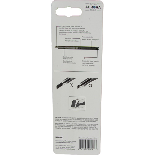 Couteau d'usage g&eacute;n&eacute;ral de 9 mm , Acier inoxydable, Prise en Plastique Seaboard Timber Mart