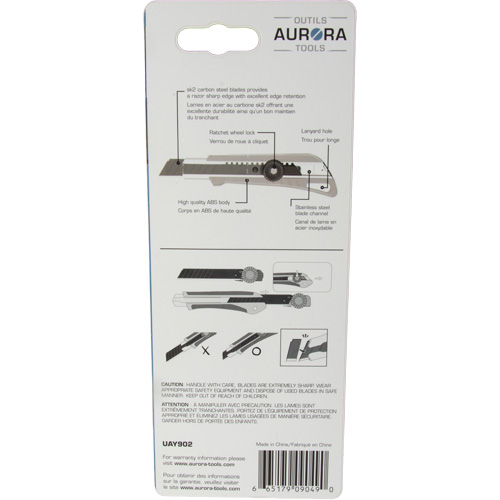 18mm Professional Knife with Ratchet, Stainless Steel, Heavy-Duty, Plastic Handle Seaboard Timber Mart