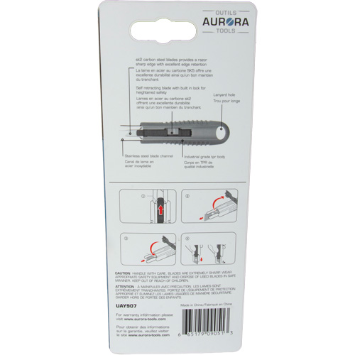 Standard-Duty Retractable Safety Knife, Stainless Steel, Rubber Handle Seaboard Timber Mart