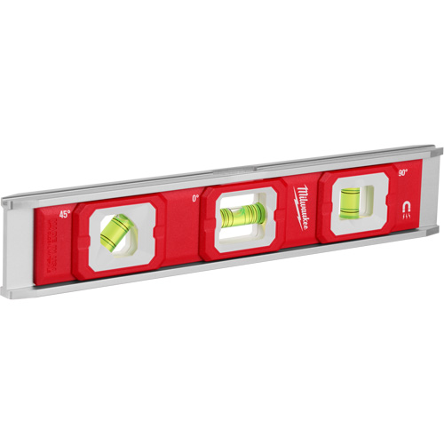 Torpedo Level, 10" L, Aluminum, 3 Vials, Magnetic Seaboard Timber Mart