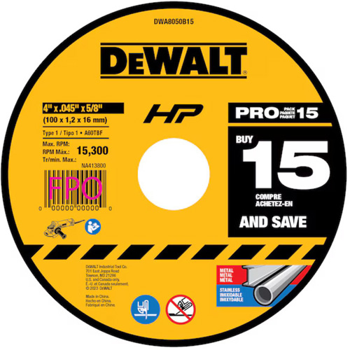 All-Purpose Cutting Wheel, 4" x 0.45", 5/8" Arbor, Type 1, Aluminum Oxide Seaboard Timber Mart