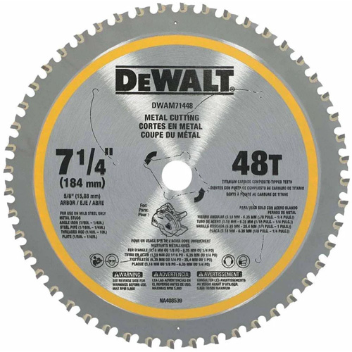 Lame de scie circulaire, 7-1/4", 48 dents, Pour M&eacute;tal Seaboard Timber Mart
