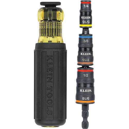 Jeu de douilles &agrave; chocs r&eacute;versibles 7 en 1 avec poign&eacute;e, Prise 1/2"/5/16"/1/4"/7/16"/9/16"/3/8', 7 mr Seaboard Timber Mart