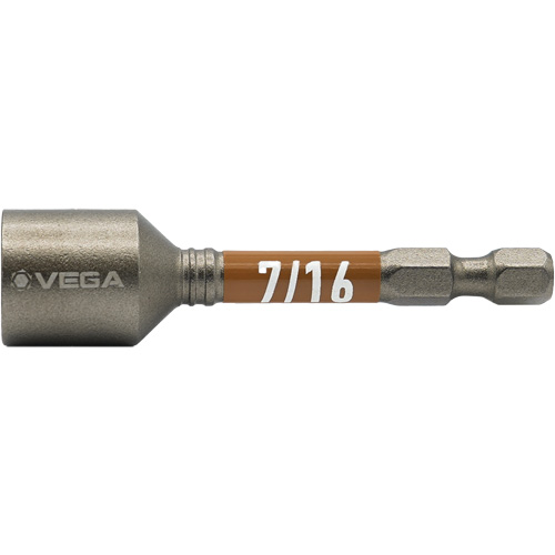Impactech&reg; Nut Driver, 7/16" Tip, 1/4" Drive, 2-9/16" L, Magnetic Seaboard Timber Mart