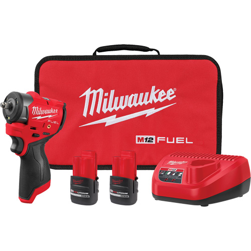M12 FUEL Subcompact Impact Wrench with Friction Ring Kit, 12 V, 3/8" Socket Seaboard Timber Mart