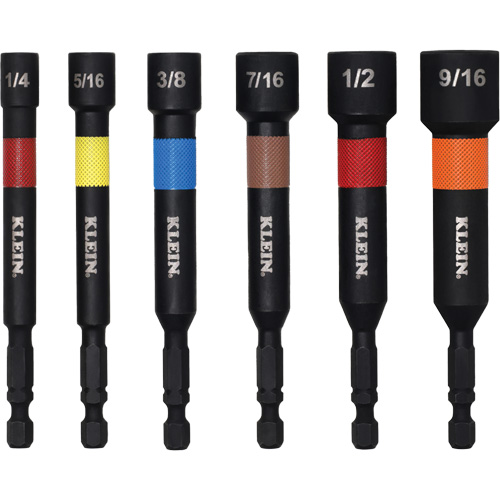 Embouts &agrave; &eacute;crous haute performance pour perceuse/visseuse, Embout 1/2"/5/16"/1/4"/3/8"/7/16"/9/16", Prise 1/4", 4" lo, Magn&eacute;tique Seaboard Timber Mart