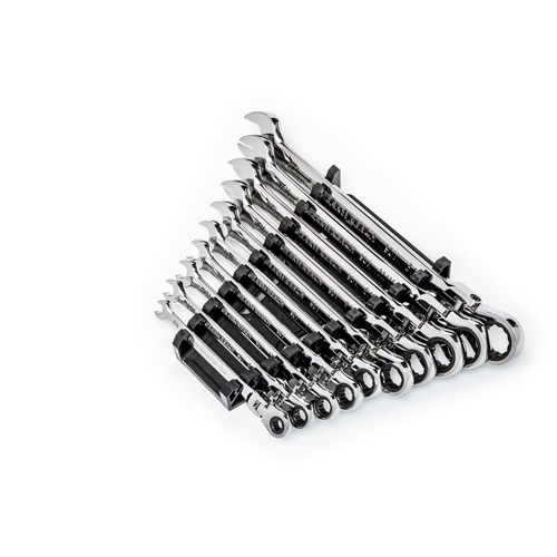 Jeu de cl&eacute;s SAE &agrave; 12 pans et 90 dents, T&ecirc;te articul&eacute;e/Combinaison &agrave; cliquet, 10 morceaux, Imp&eacute;rial Seaboard Timber Mart