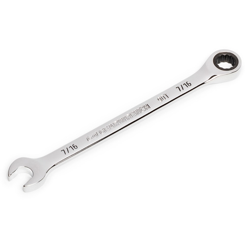 90-Tooth Ratcheting Combination Wrench, 12 Point, 7/16", Chrome Finish Seaboard Timber Mart