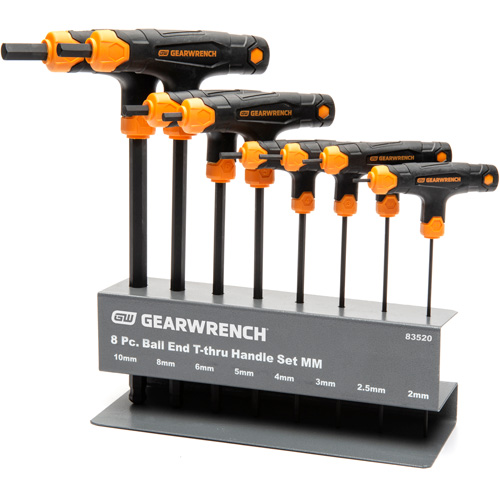 Ball End T-Handle Hex Key Set, 8 Pcs., Metric Seaboard Timber Mart