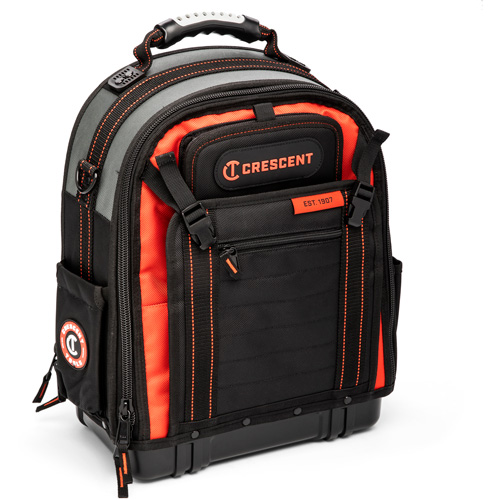Sac &agrave; dos pour ouvrier, 18" lo x 10" la, Noir/Gris/Orange, Polyester Seaboard Timber Mart