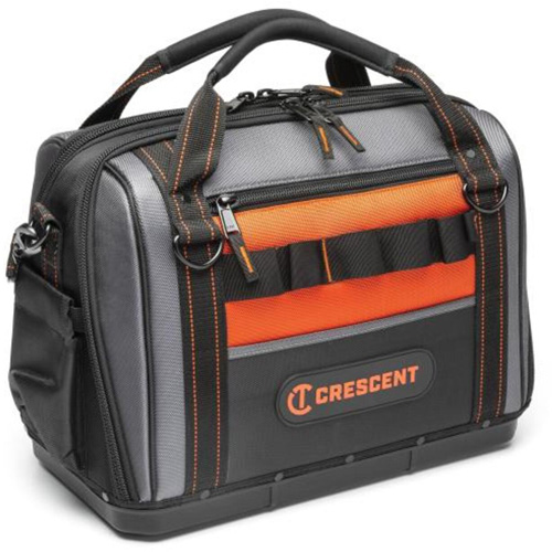 Sac ouvert de 17" pour outils d'ouvrier, Polyester, 3 pochettes, Noir/Gris/Orange Seaboard Timber Mart