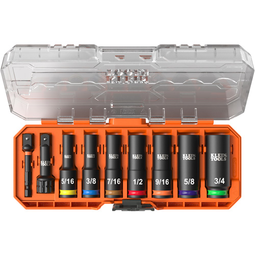KNECT Drive Socket Set, 9 Pcs, Impact, 3/8" Drive Size, Deep Seaboard Timber Mart