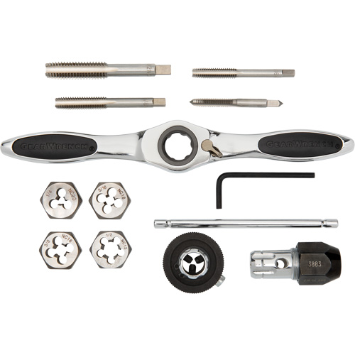 Jeu de tarauds et fili&egrave;res SAE &agrave; cliquet, 13 Morcea Seaboard Timber Mart