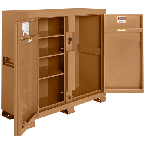 Model 111 Jobsite Cabinet with Padlock, Steel, 47.5 Cubic Feet, Tan Seaboard Timber Mart