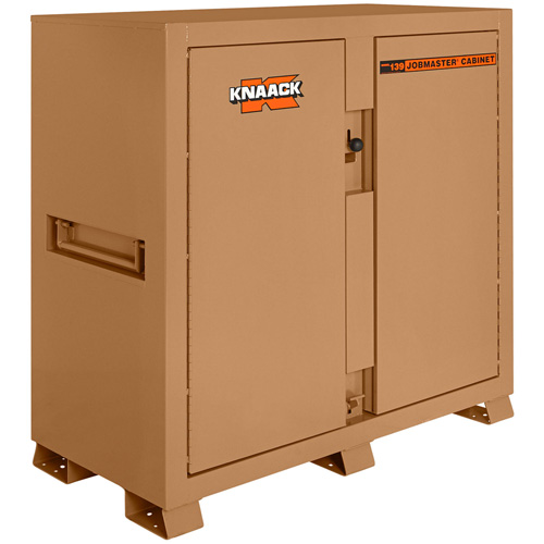 Model 139 Jobsite Cabinet with Padlock, Steel, 59.4 Cubic Feet, Tan Seaboard Timber Mart