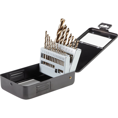 Jeu de forets en oxyde d'or, 21 morceaux, Acier rapide Seaboard Timber Mart