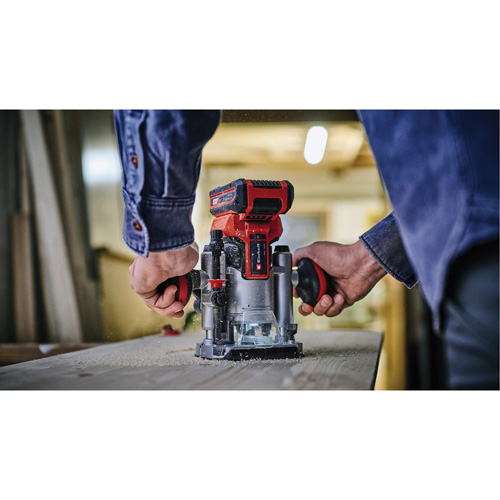 Professional Cordless Compact Router with Fixed Base & Plunge Base (Tool Only) Seaboard Timber Mart