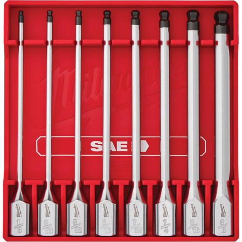 Jeu de douilles longues &agrave; embouts SAE, Sph&egrave;re hexagonale, Prise 3/8", 8 mr Seaboard Timber Mart