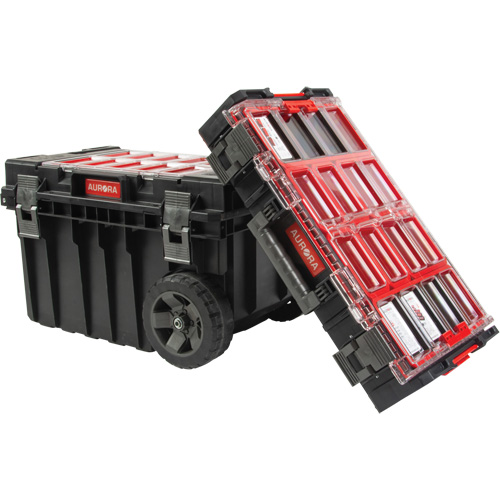 Ensemble roulant de coffres &agrave; outils Arx de 2 morceaux, 23-4/5" x 16" x 20-3/5", Noir Seaboard Timber Mart