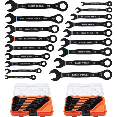 Wrench Set, Ratcheting Combination, 18 Pieces, Imperial and Metric Seaboard Timber Mart