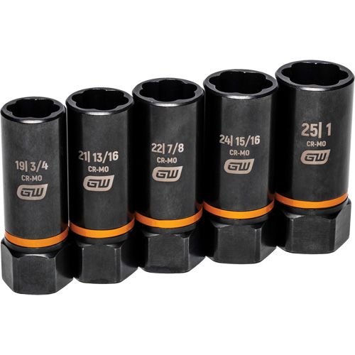 Bolt Biter Extraction Socket Set, 5 Pcs, Impact, 1/2" Drive Size, Deep Seaboard Timber Mart