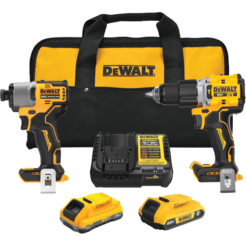 XR Brushless Cordless Premium Drill Driver Kit with 4 Ah POWERSTACK Battery and 2 Ah Battery, 20 V Seaboard Timber Mart