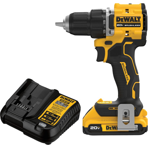 ATOMIC COMPACT SERIES Brushless Cordless Drill/Driver Kit, Lithium-Ion, 20 V, 1/2" Chuck Seaboard Timber Mart