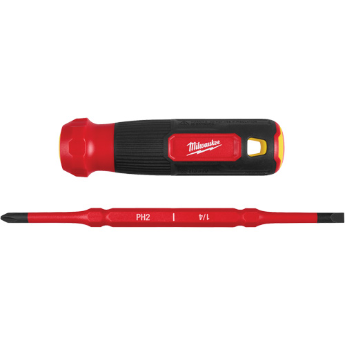 Tournevis &agrave; embouts interchangeables &agrave; tige articul&eacute;e isol&eacute; 1000 V, 2-en-1, 8-4/5" lo, Prise Coussin&eacute;e Seaboard Timber Mart