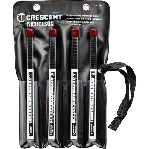 4-Piece Thread Restoring File Set, Square, 9" Seaboard Timber Mart