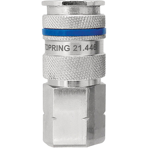 Raccord industriel rapide QUIKSILVER, Laiton nickel&eacute;, 1/4", NPT femelle, 435 PSI Seaboard Timber Mart