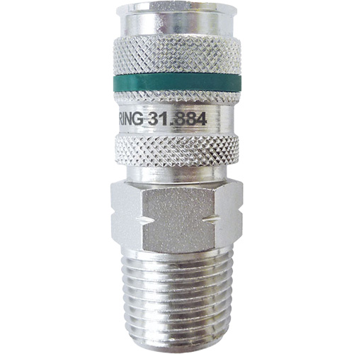 QUIKSILVER Ultraflo 7.8 mm Quick Coupler, Zinc-Plated Steel, 1/2", Male NPT, 362 PSI Seaboard Timber Mart