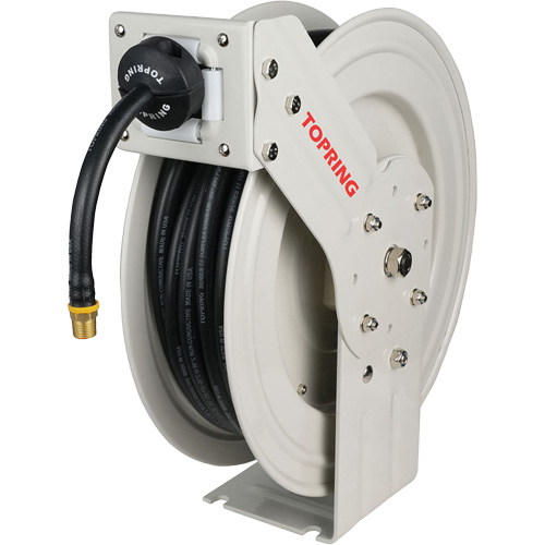 D&eacute;vidoir de tuyau &agrave; rappel automatique &agrave; bras simple de type L MAXREEL avec tuyau en caoutchouc, Air, 3/8" x 50', Tuyau simple, 250 PSI Seaboard Timber Mart